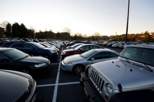 <p class="p1"><span class="s1">Students creatively compete for
parking spots they find on short supply.</span></p>
