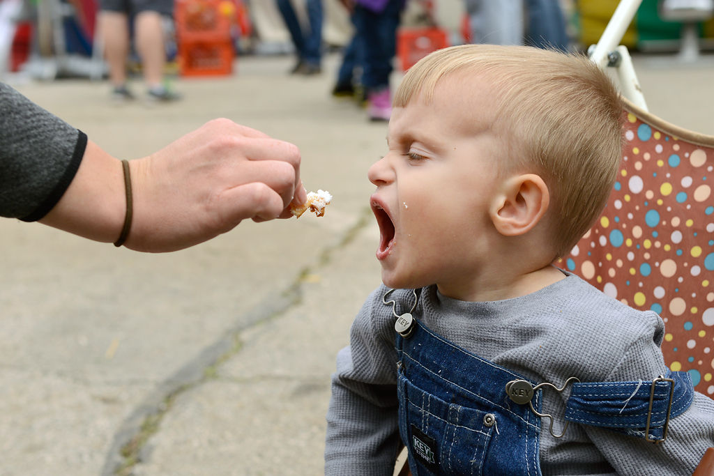 Stephanie Lancaster feeds Levi Mathews funnel cake bites - 556b8c4c4f459.image