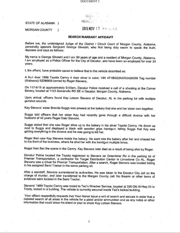 Search warrant affidavit Decatur Daily: Home