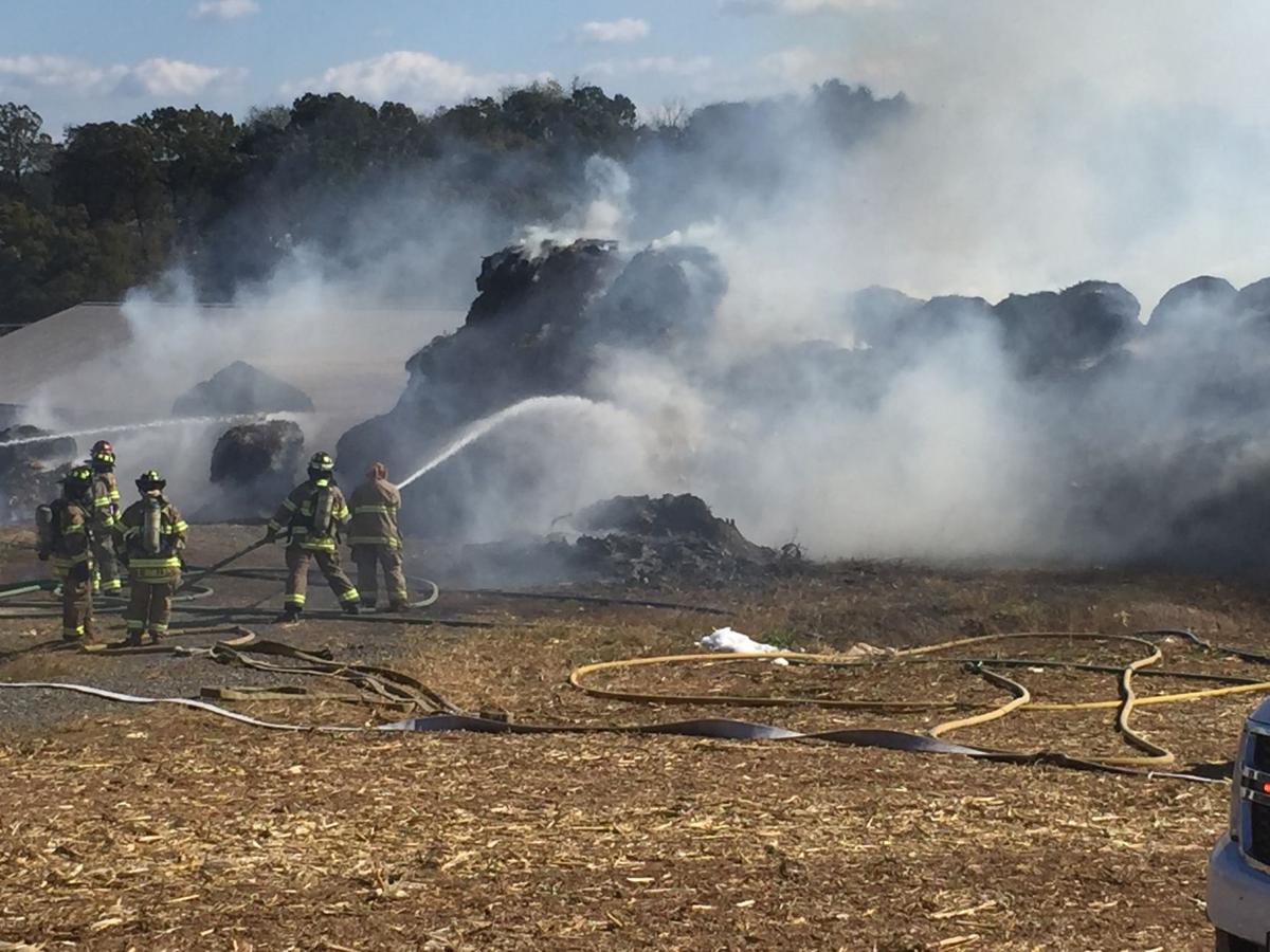 NEW Seven Fire Companies Battling Large Hay Bale Fire Update
