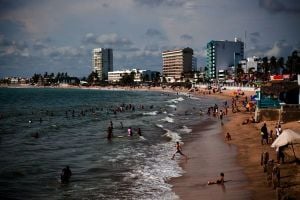 Playa Azul in Mazatlán, a resort city in Sinaloa, Mexico.