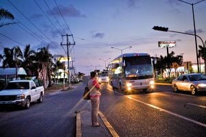 A bus headed to Mexico City leave Mazatlán, the resort city in Sinaloa, Mexico.