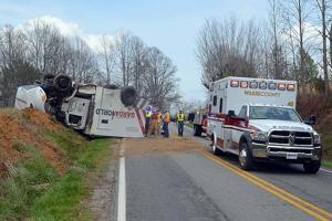 Armored car oveturns