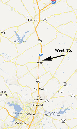 West, Texas Map