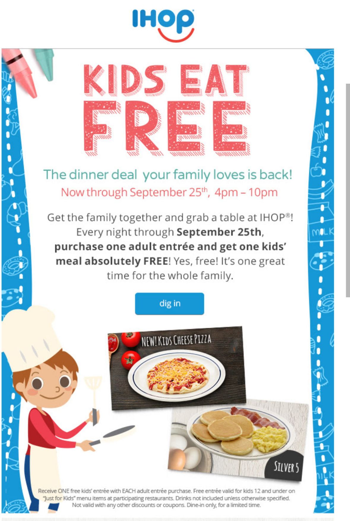 FREE Kid's Meal at IHOP! | Savealotmom | kdhnews.com