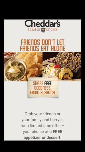 Cheddar's Scratch Kitchen FREE Appetizers or Dessert ...