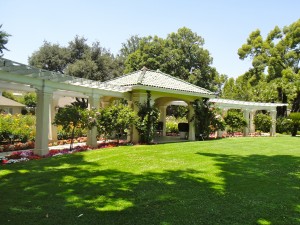 Rose garden at Wrigley Mansion