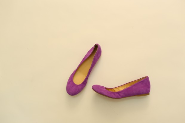 Look 4 purple flats, $98, J.Crew