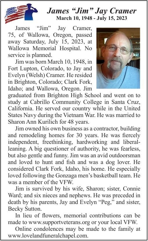 Obituary James Jim Jay Cramer 1948 2023 Obituaries