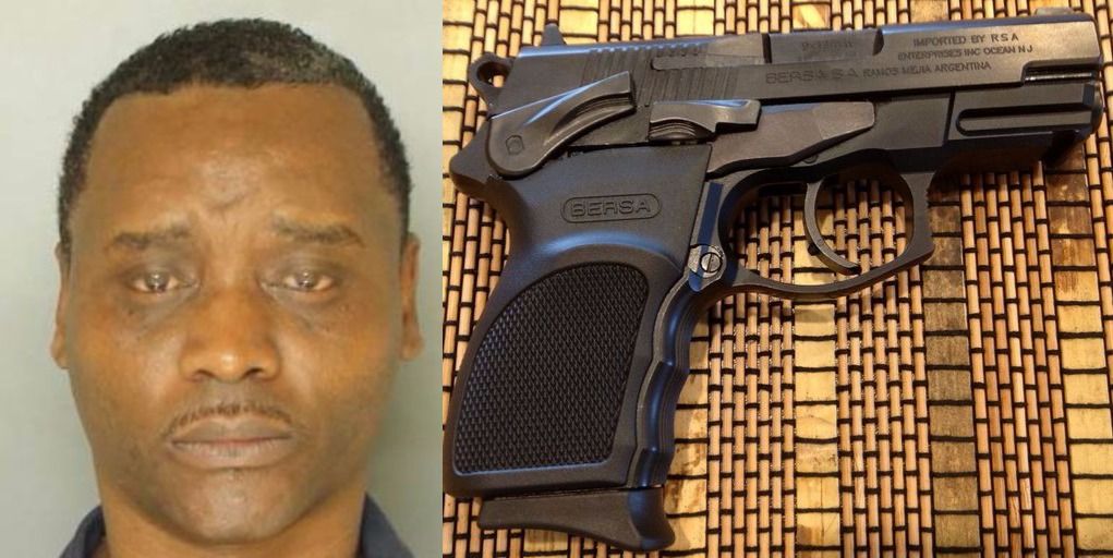 Kevin N. Williams, left, and a Bersa Thunder pistol, similar to the one he was convicted of carrying illegally. - 552e6914ab574.image