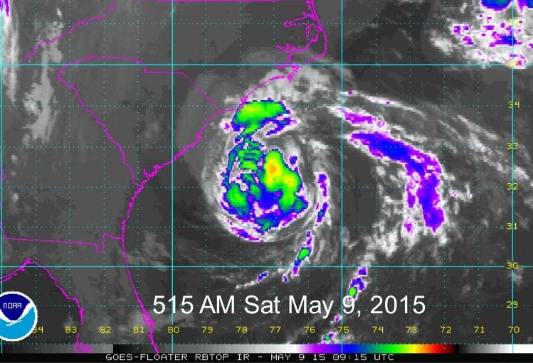 TROPICAL STORM WARNING Tropical Storm Ana reaches peak intensity off