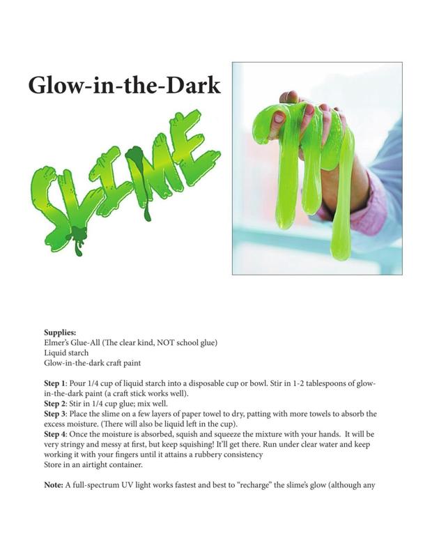 GlowintheDark Slime instructions Leader Publications Home