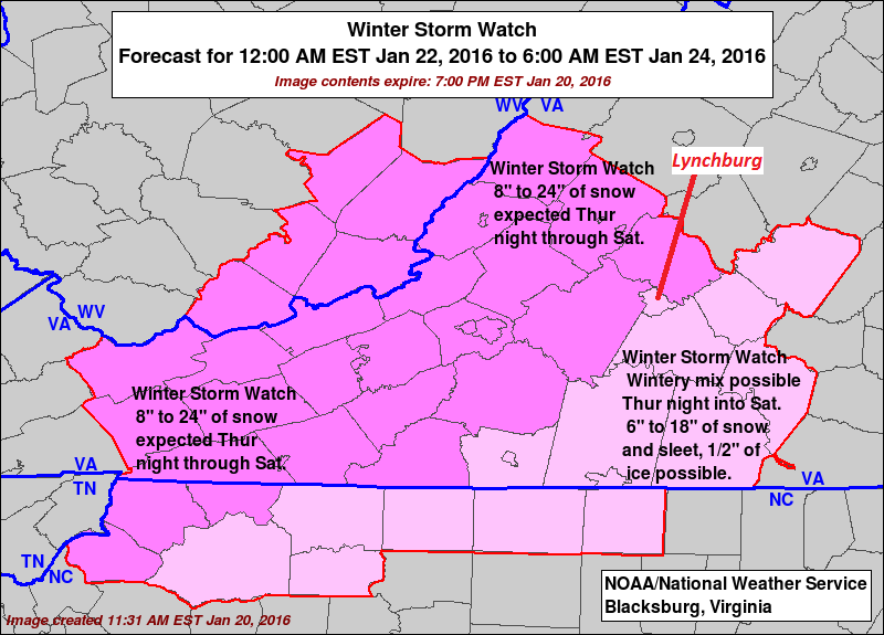 Lateweek forecast About 9 inches of snow for Lynchburg, heavier to