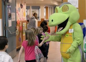DOT's 'Reflectosaurus' helps students learn safety