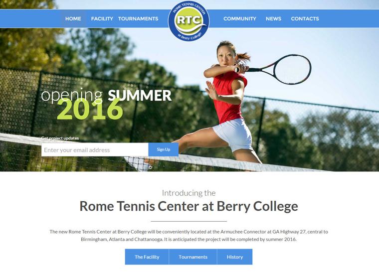 Rome Tennis Center at Berry College announces new website launch