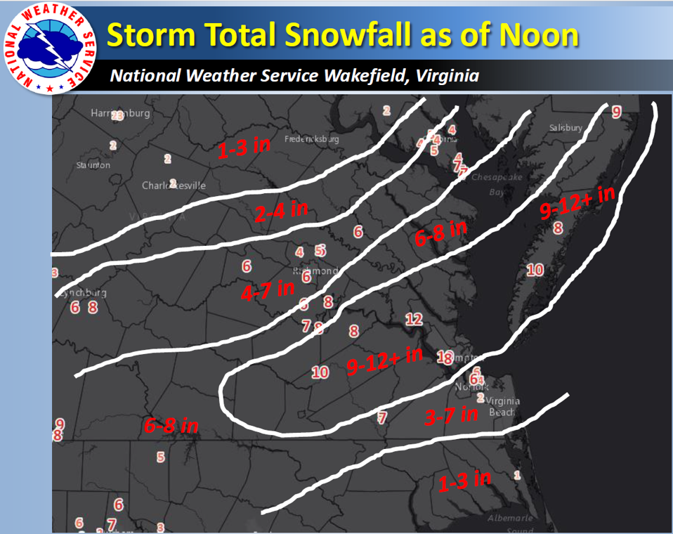 Updated snowfall reports to National Weather Service: 8 inches in ...