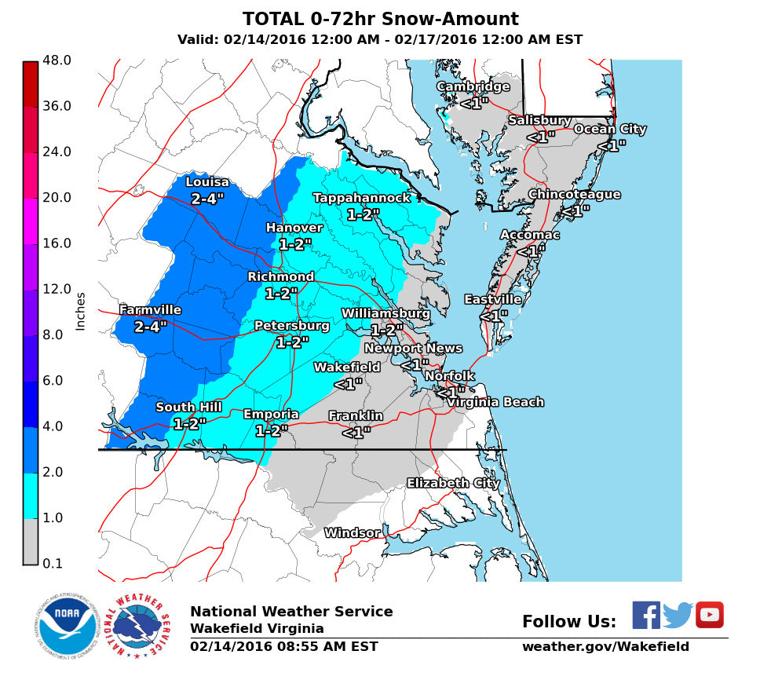 24 inches of snow expected in Richmond area on Monday Richmond Times