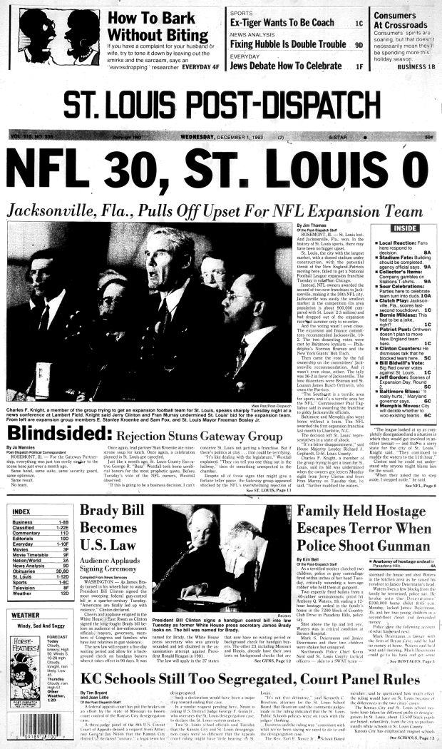 Ups and downs of pro football in St. Louis : Sports