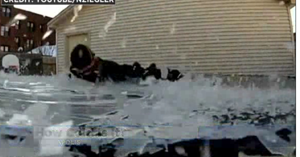Video: See what happens when man jumps on frozen trampoline