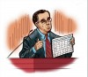 Sketch of linguistics expert Robert Leonard.