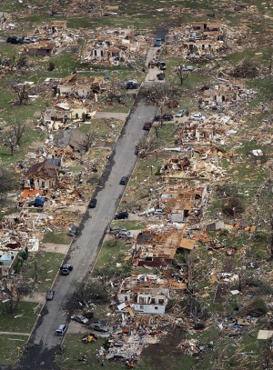 Aerial view of the Joplin tornado damage