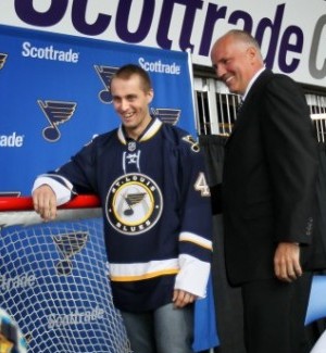 Jaroslav Halak introduced to Blues Fans