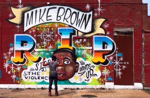 Tribute to Michael Brown sprouts in north St. Louis