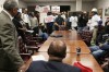 Demonstrators march on ESL Mayor Alvin Parks' office
