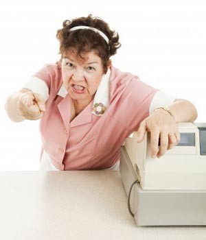 Cranky cashier