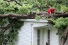 Storm blows tree down on top of home in Jennings
