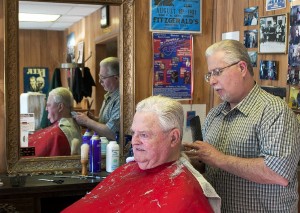 Frank Komoromi owner 23rd St. Barber Shop in Granite City