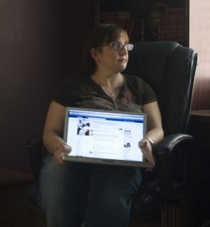 Courtney Purvin with her Facebook page