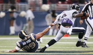 Troy Smith pulls away