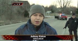 Watch: Officer's awkward reaction during reporter's  live shot