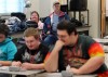 Jake Watters' parents watch him participate in a meeting of the Scholar Bowl club