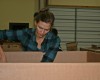 Karlie Kloss packing food at the St. Louis Area Foodbank
