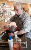 Frank Komoromi owner 23rd St. Barber Shop in Granite City