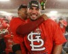 Hugged Albert Pujols celebrates