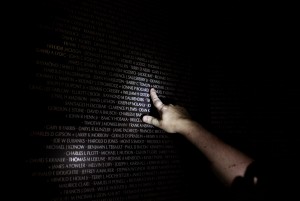 Night time at the traveling Vietnam wall at Lindbergh HS