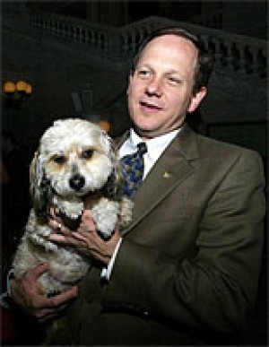 Mayor Slay and a four-legged friend