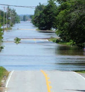 Water levels on Cairo level fall after brech of Birds Point levee in Missouri
