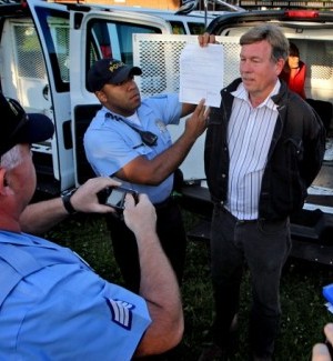 Larry Rice is among four arrested as homeless camp is cleared  