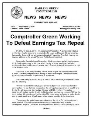 Comptroller Green statement on Prop A