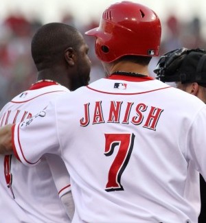 Paul Janish,  Jonny Gomes, Mark Wegner, Yadier Molina, Brandon Phillips