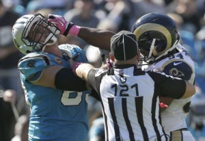 Bradford injured late in Rams' 30-15 loss to Panthers