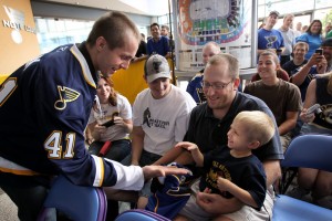 Jaroslav Halak introduced to Blues Fans