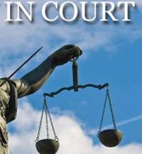 In court, scales of justice