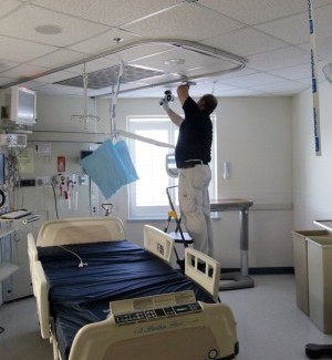 Cleaning a hospital room at St. John's