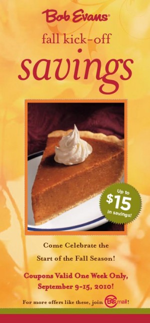 Bob Evans coupon book