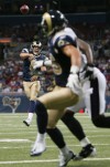 The St. Louis Rams played the Baltimore Ravens in a preseason football game at the Edward Jones Dome in St. Louis, Mo.